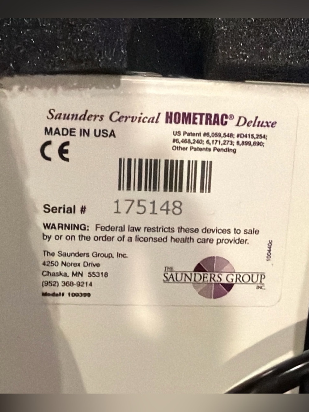 Saunder Cervical NECK Traction HomeTrac Deluxe Device & Black Travel Case USED - Picture 5 of 13